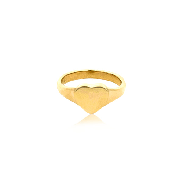 Heart signet ring in 9ct yellow gold