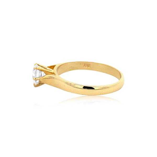 CZ proposal ring in 9ct yellow gold