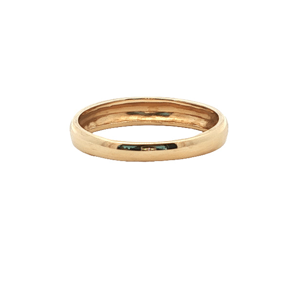 Plain tapered band in 9ct yellow gold
