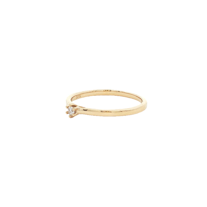 Diamond solitaire stacking ring in 9ct yellow gold