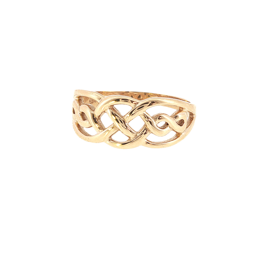 Celtic woven style ring in 9ct yellow gold