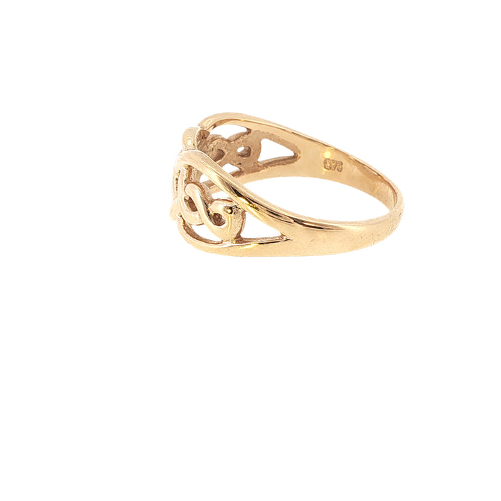 Celtic woven style ring in 9ct yellow gold