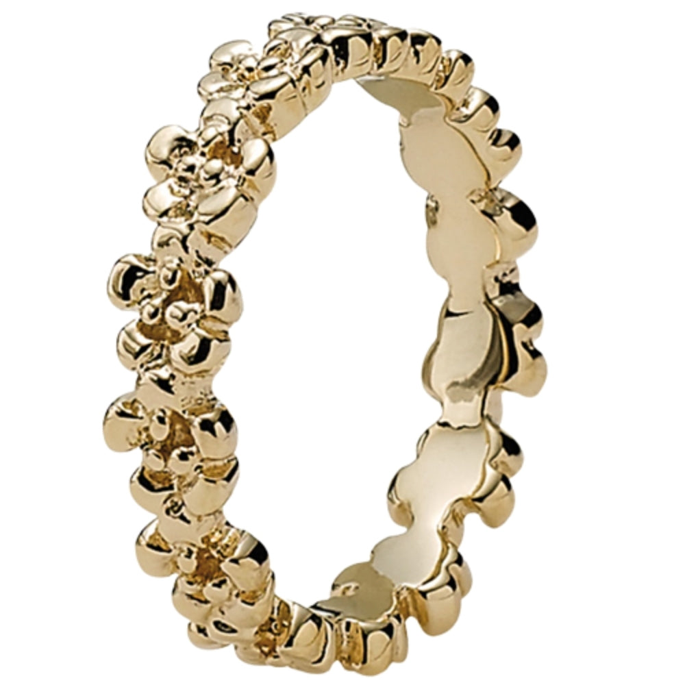 Chain of flowers dress ring in 14ct gold - K