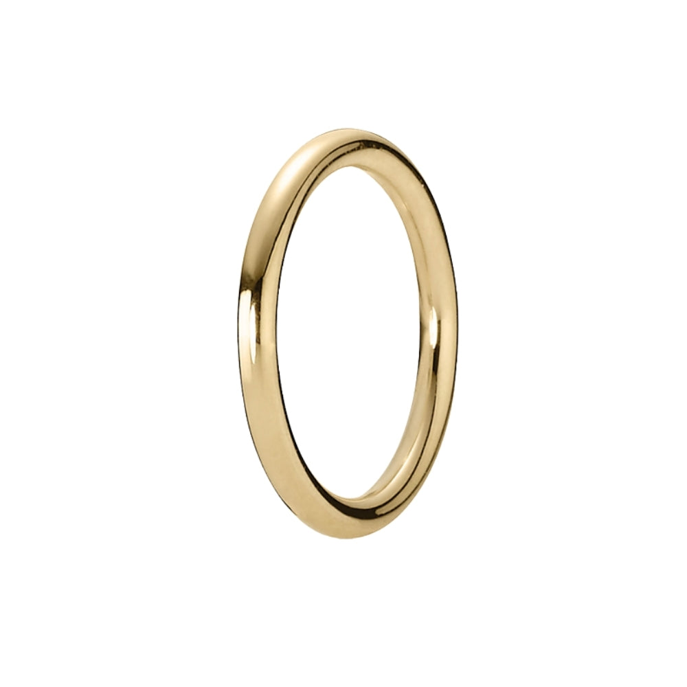 14ct yellow gold smooth tube stacking ring - K
