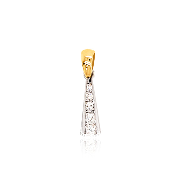 Diamond triangle pendant in 9ct yellow & white gold