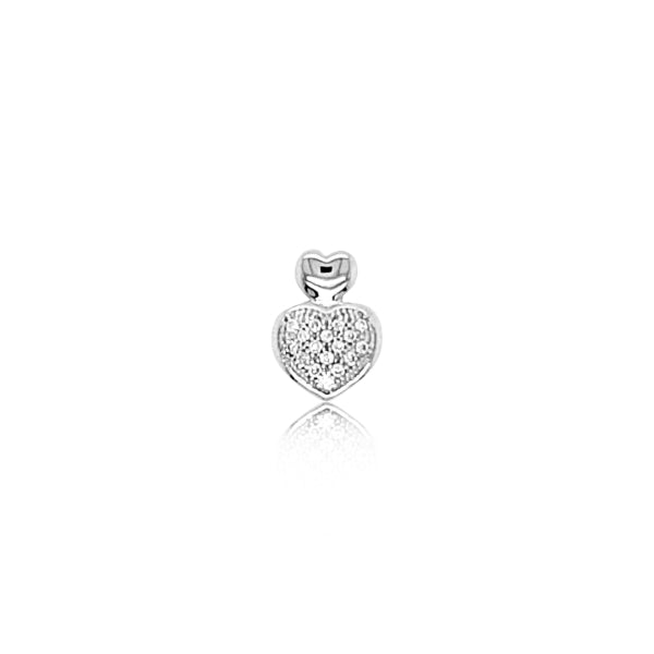 Diamond heart pendant in 9ct white gold