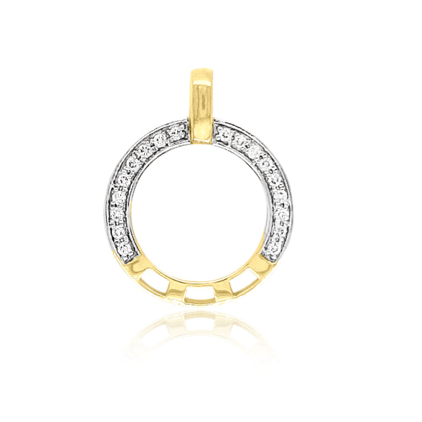 Diamond circle pendant in 9ct yellow gold