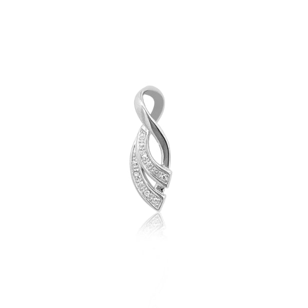 Diamond twist pendant in 9ct white gold