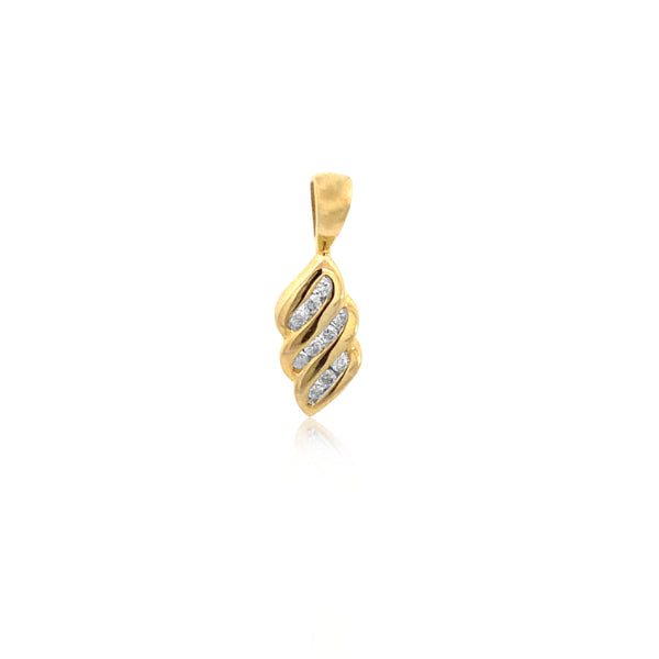 Diamond drop pendant in 9ct yellow gold