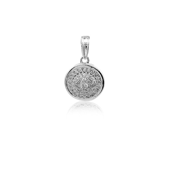 Diamond cluster pendant in 9ct white gold