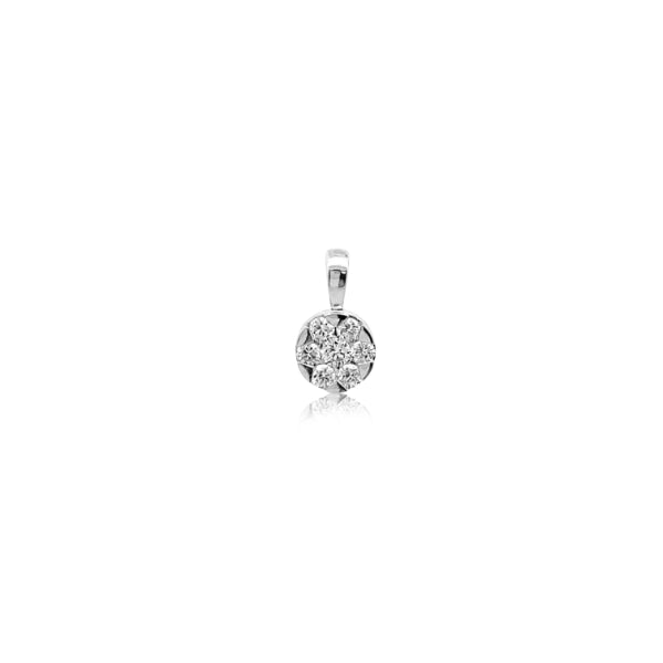 Diamond cluster pendant in 9ct white gold