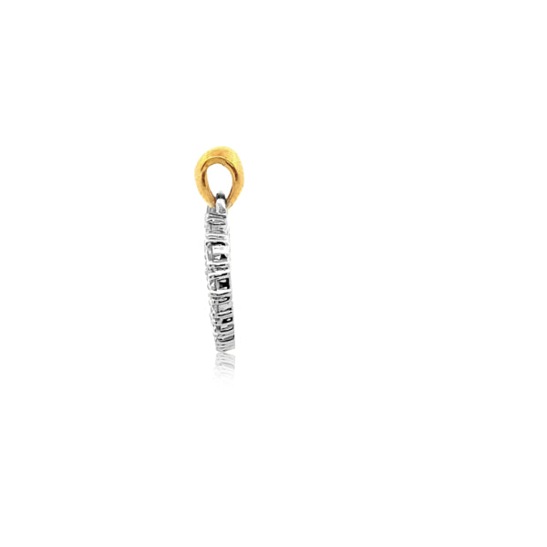 Diamond heart pendant in 9ct yellow and white gold on 9ct gold chain
