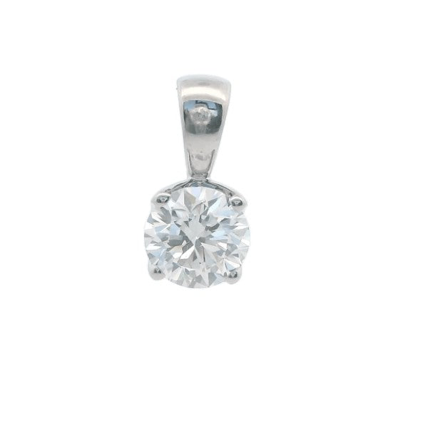 Lab grown diamond drop pendant on 9ct white gold bale
