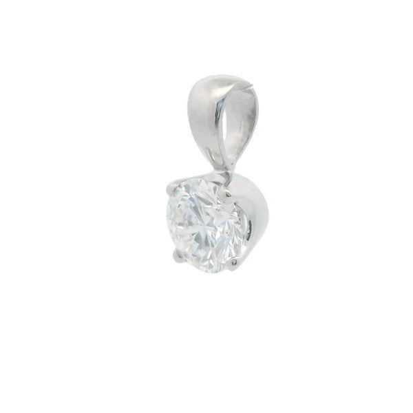 Lab grown diamond drop pendant on 9ct white gold bale