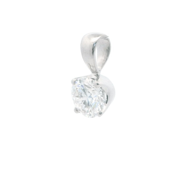Lab grown diamond drop pendant on 9ct white gold bale