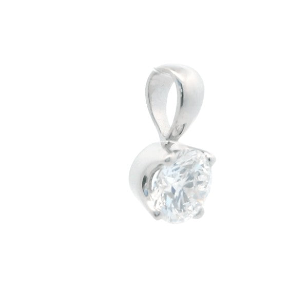 Lab grown diamond drop pendant on 9ct white gold bale