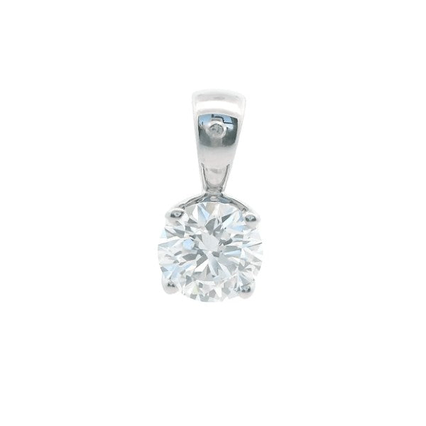 Lab grown diamond drop pendant on 9ct white gold bale