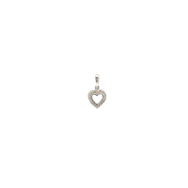 Diamond set heart pendant in 9ct white gold