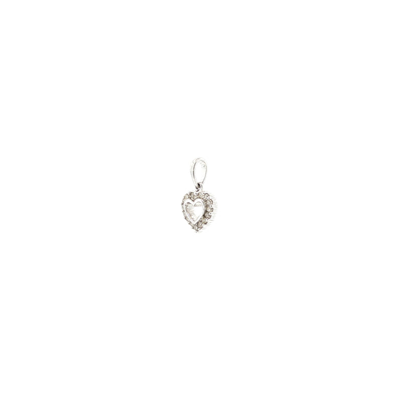 Diamond set heart pendant in 9ct white gold