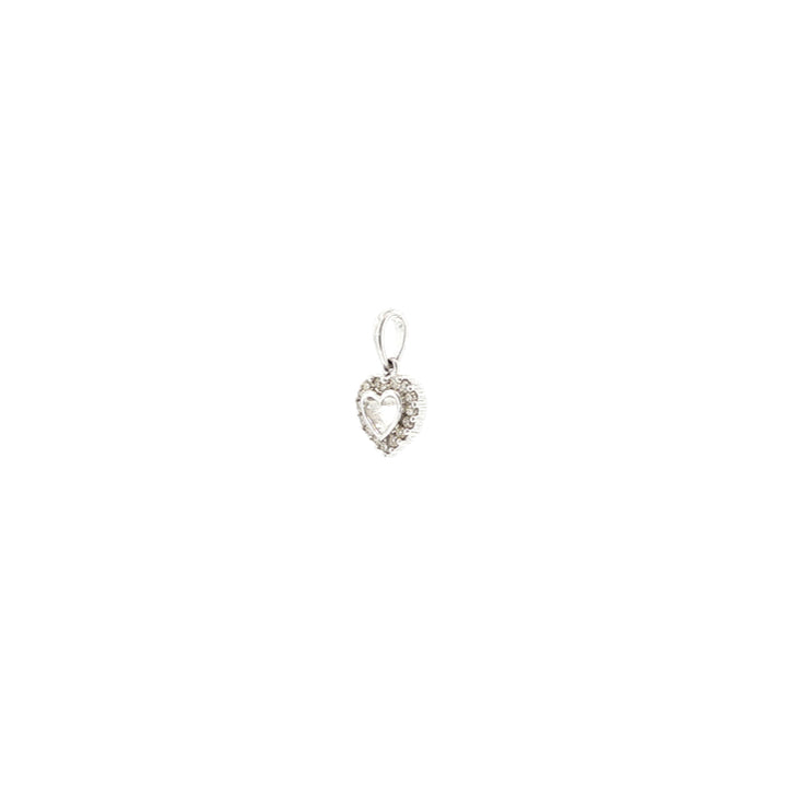 Diamond set heart pendant in 9ct white gold