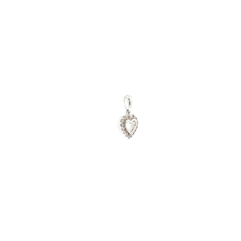 Diamond set heart pendant in 9ct white gold