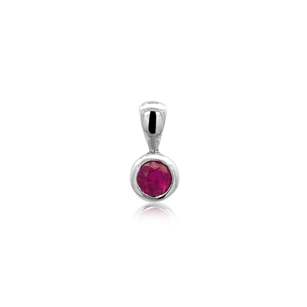 18ct white gold ruby pendant