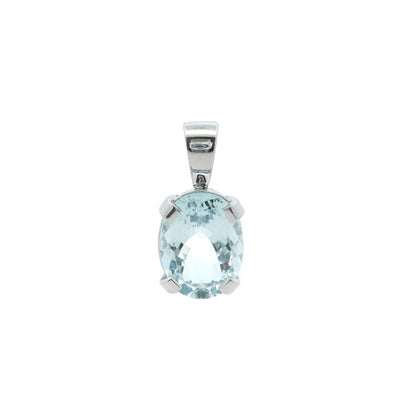 Large aquamarine pendant in 9ct white gold