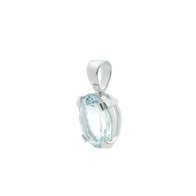 Large aquamarine pendant in 9ct white gold