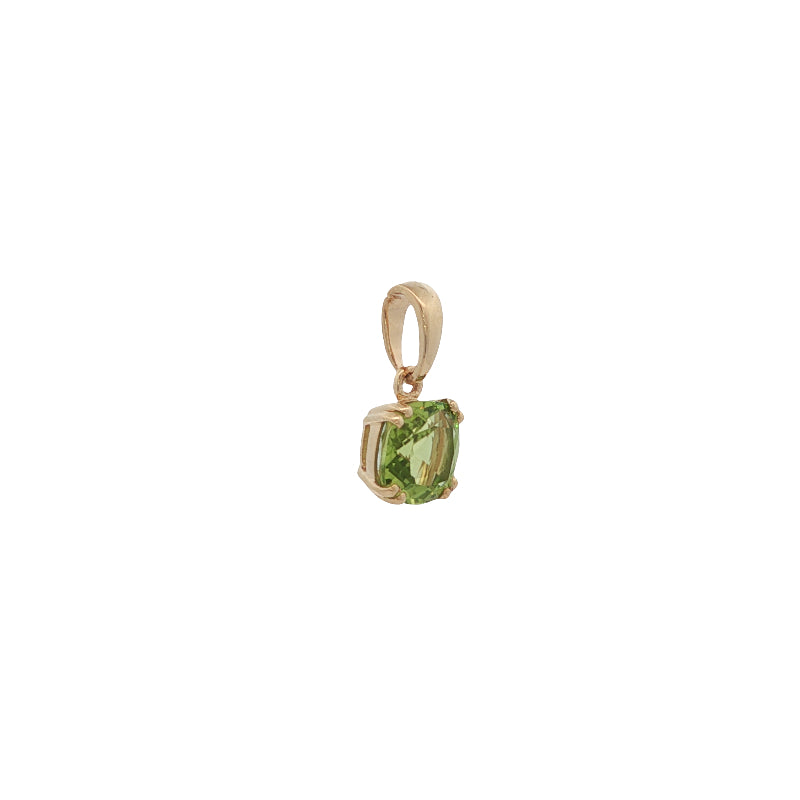 Peridot pendant with fixed bale in 9ct yellow gold