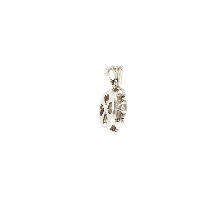 London blue topaz and diamond pendant in 9ct white gold