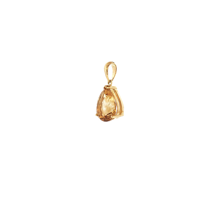 Teardrop citrine pendant in 9ct yellow gold