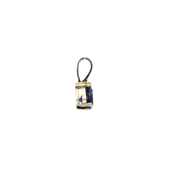 Triangle amethyst pendant in 9ct yellow gold