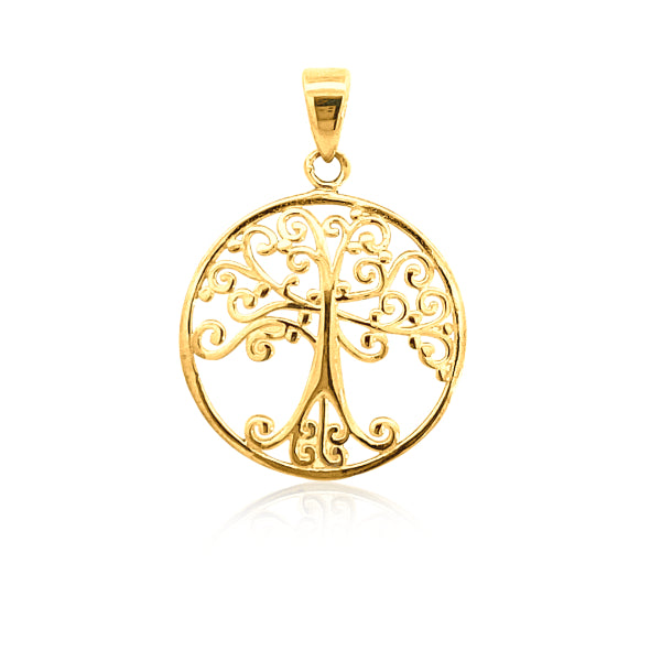 Tree of life pendant 9ct yellow gold and white gold