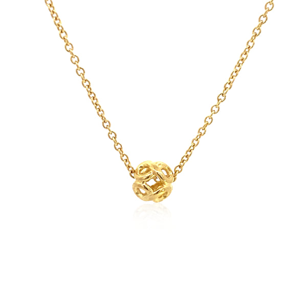 Infinity bead necklace in 9ct yellow gold 45cm