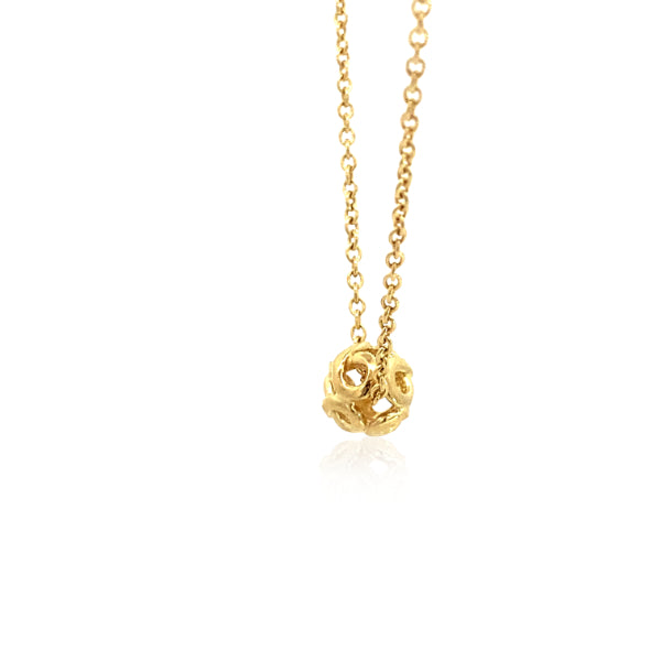 Infinity bead necklace in 9ct yellow gold 45cm