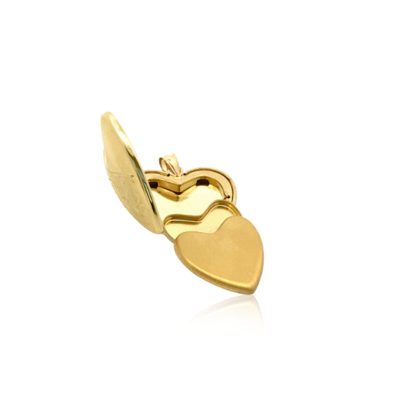 Keepsake cremation engraved heart locket in 9ct yellow gold