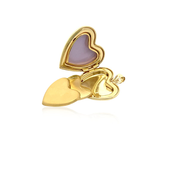 Keepsake cremation engraved heart locket in 9ct yellow gold