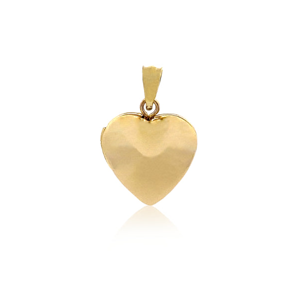 Plain heart locket pendant in 9ct yellow gold