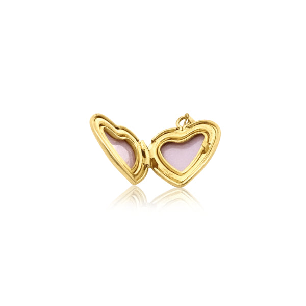 Plain heart locket pendant in 9ct yellow gold