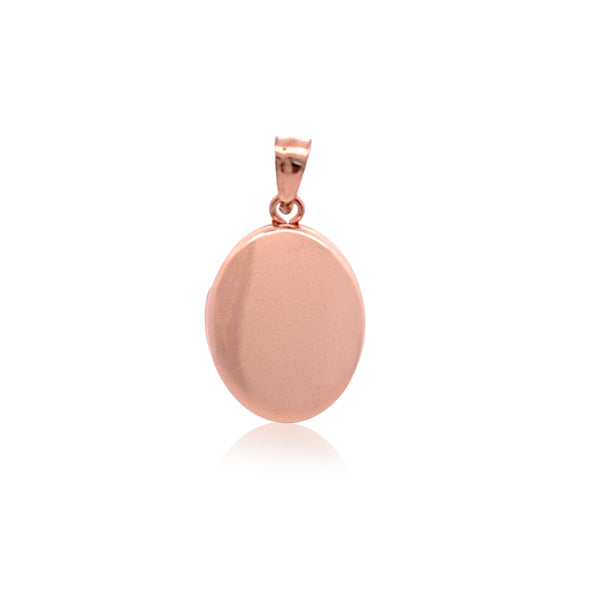 Plain oval locket in 9ct rose gold