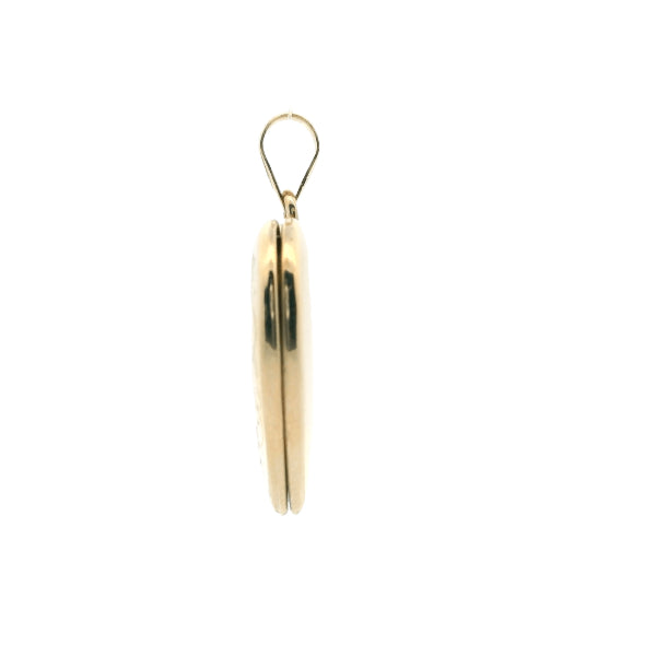 Heart locket with engraved edges in 9ct yellow gold