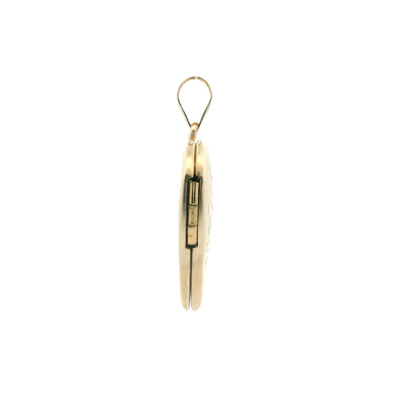 Heart locket with engraved edges in 9ct yellow gold