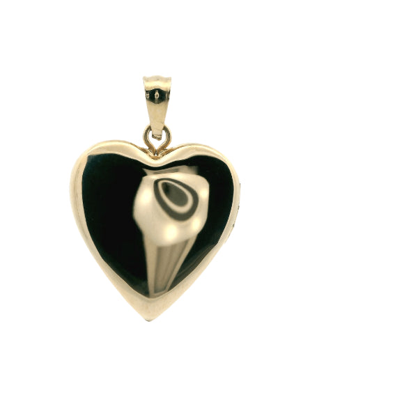 Heart locket with engraved edges in 9ct yellow gold