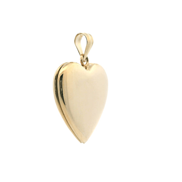 Heart locket with engraved edges in 9ct yellow gold