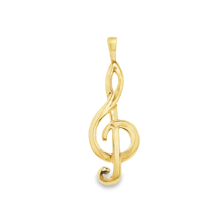 Treble clef pendant in 9ct yellow gold