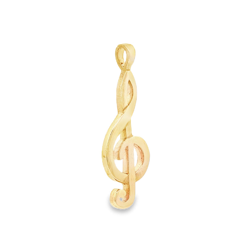 Treble clef pendant in 9ct yellow gold