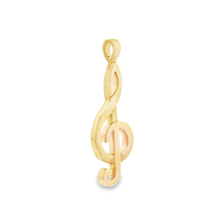Treble clef pendant in 9ct yellow gold