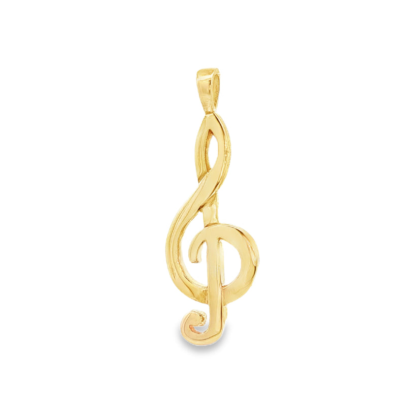Treble clef pendant in 9ct yellow gold