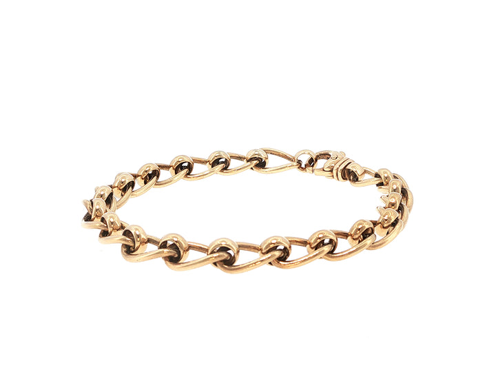 Medium rollercurb bracelet in 9ct yellow gold - 19cm