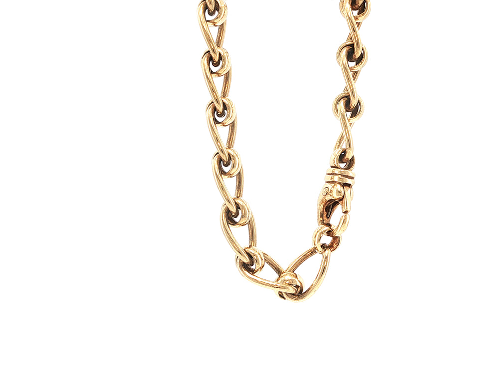 Medium rollercurb bracelet in 9ct yellow gold - 19cm